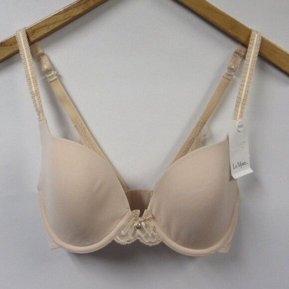 LE MYSTERE Sophia Lace T Back Bra 30DD T Shirt Bra 30E Almond Nude 570204749 NWT - Picture 9 of 11